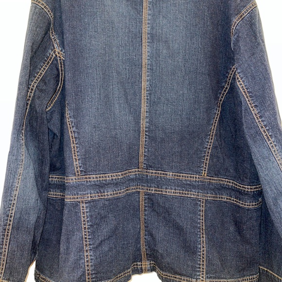 Chicos Platinum Women’s Dark Denim 4-Pocket Stretch Jacket Size 3 - Picture 5 of 11